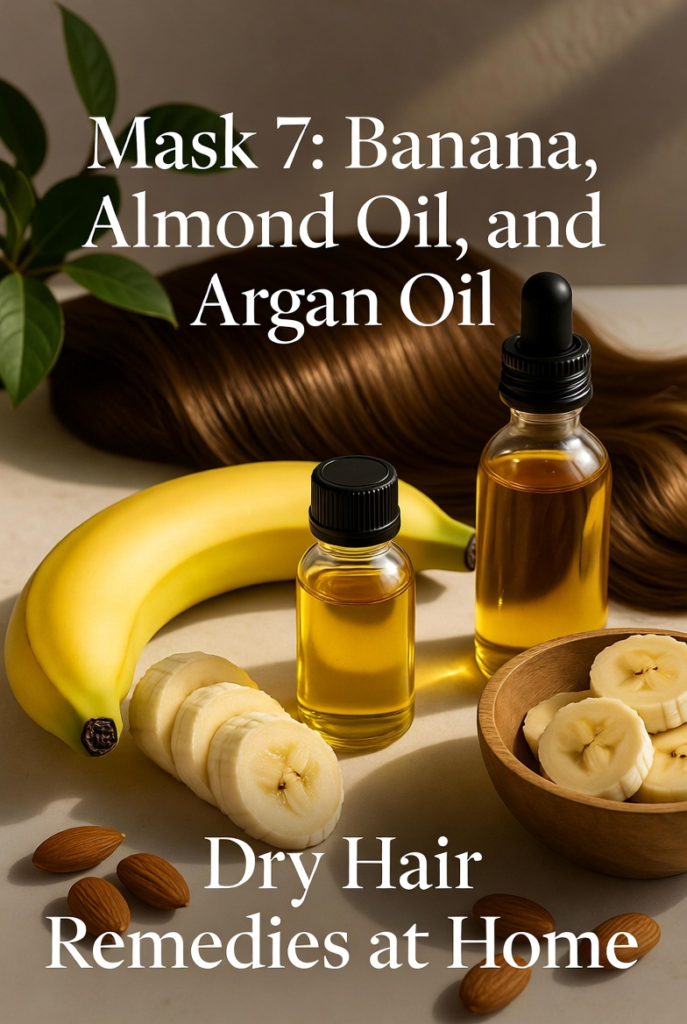 Dry hair remedies at home —Banana, Almond Oil, and Argan Oil  | dailyjuggar.com