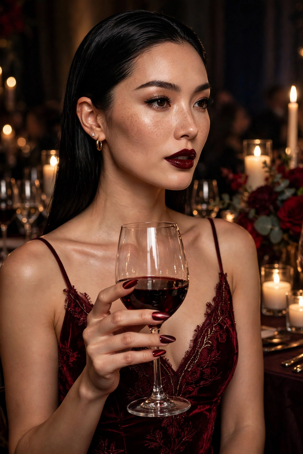 26 Dark Red Cat-Eye Nail Designs for Dramatic Depth - idea 3