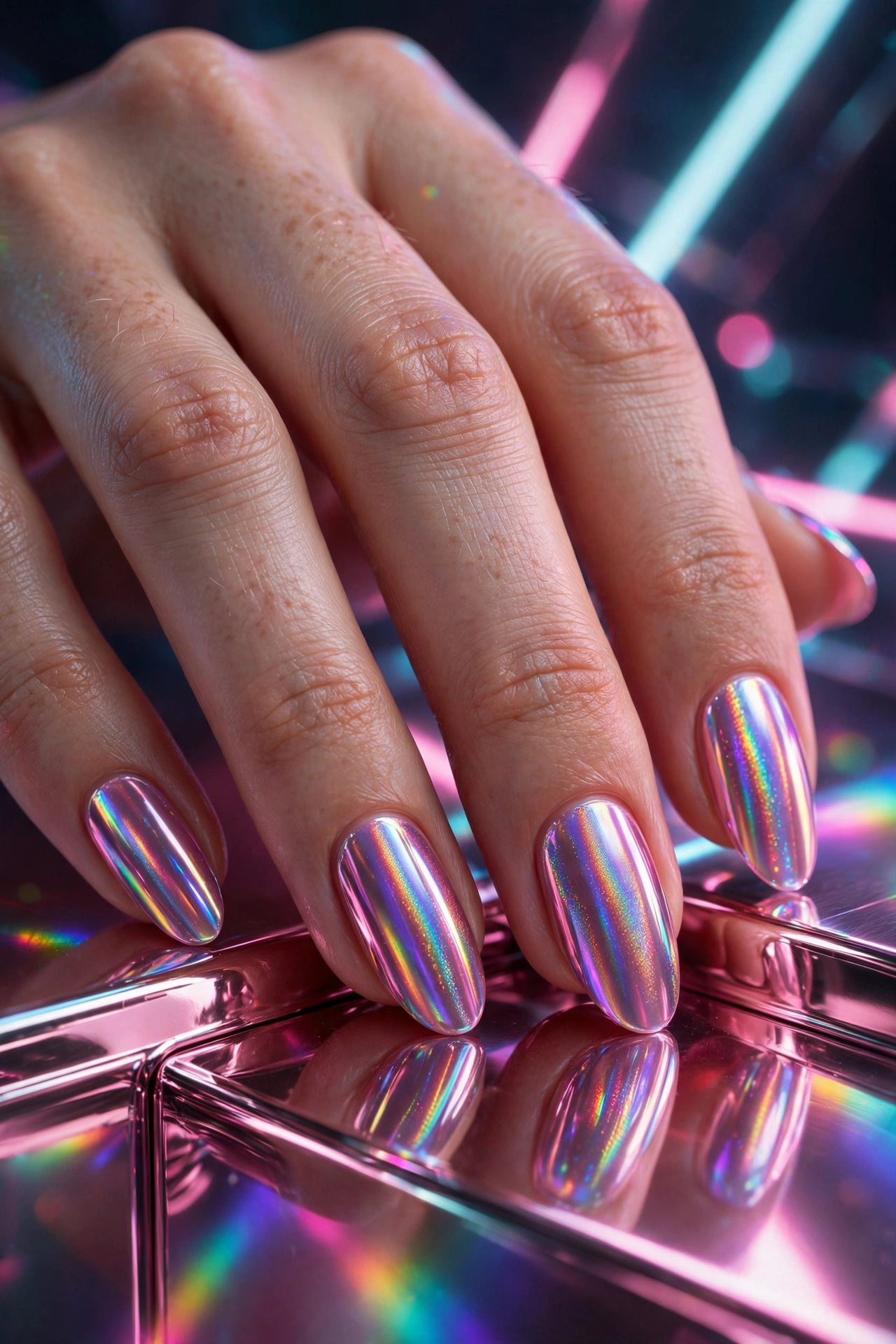25 Jelly Pink Chrome Nails for a Glassy, Futuristic Glow - idea 2