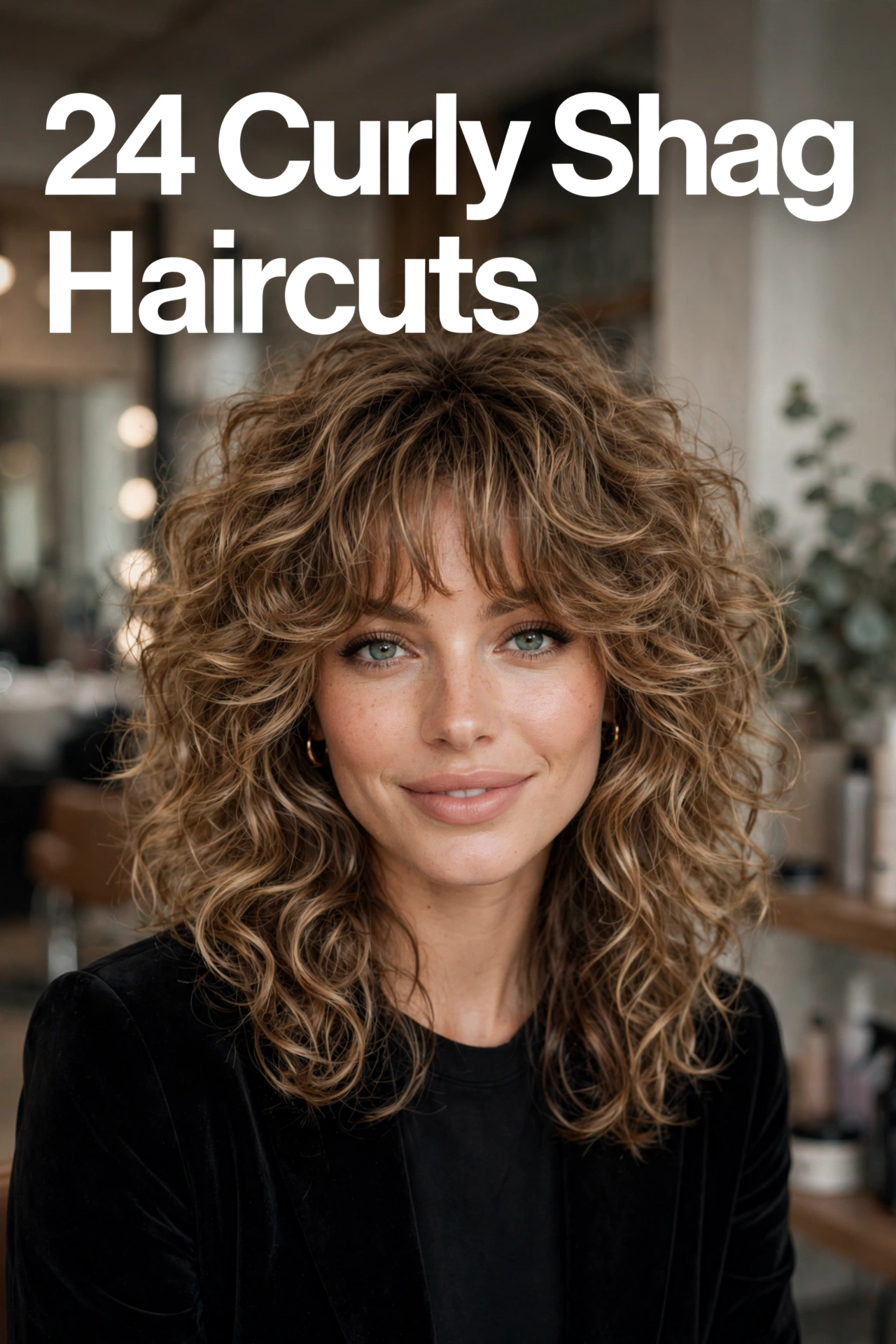 Curly shag haircut idea