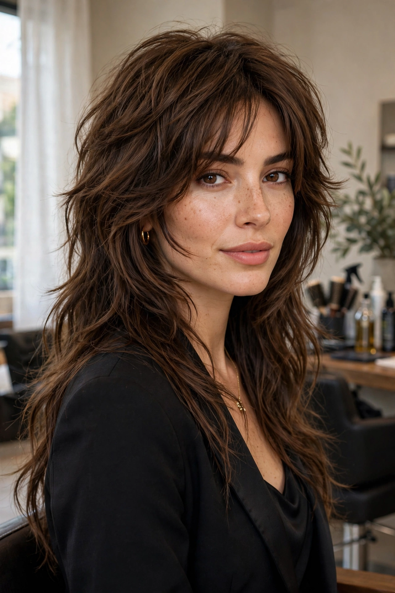 Wavy curly wolf cut idea