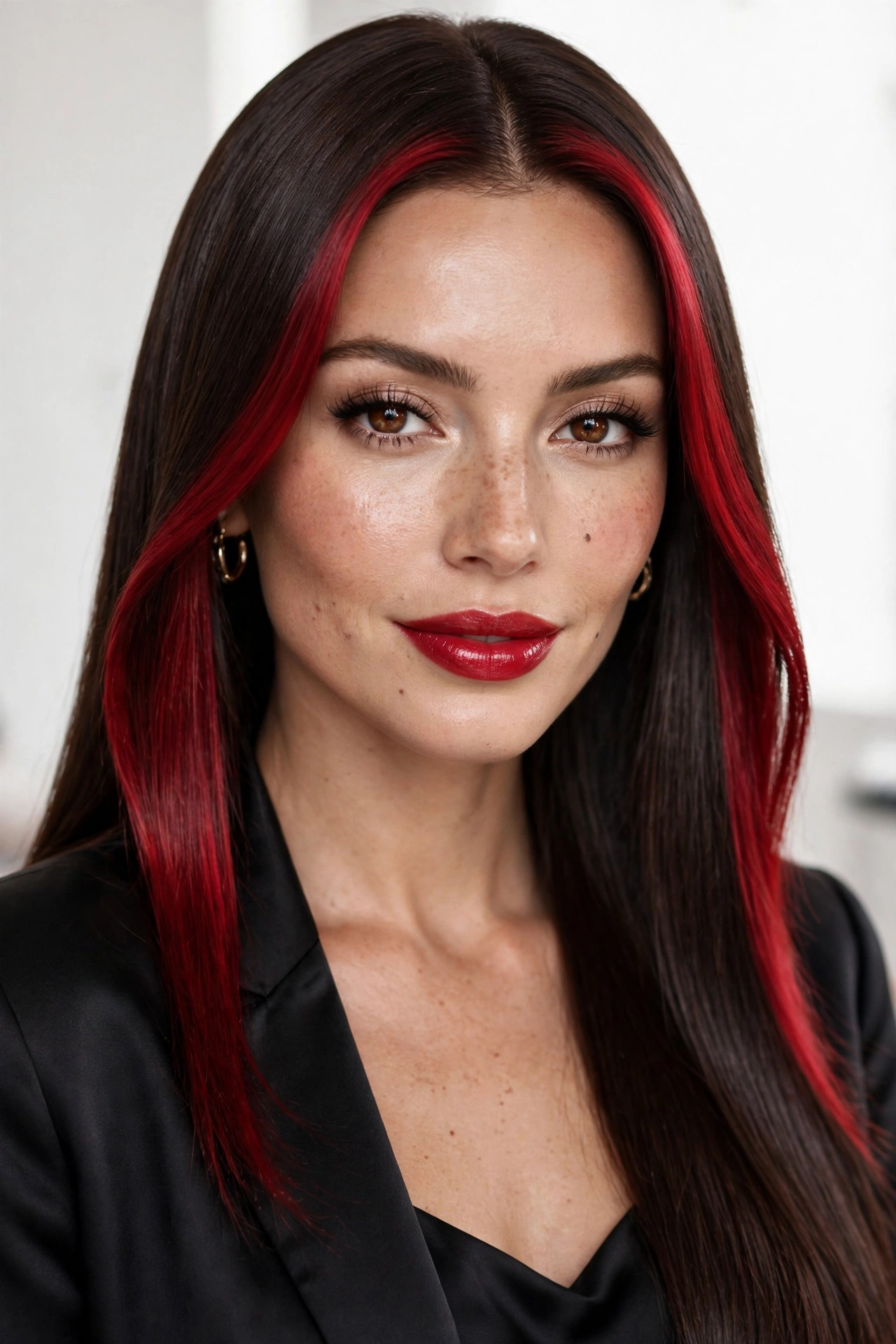 Cherry cola brunette hairstyle idea