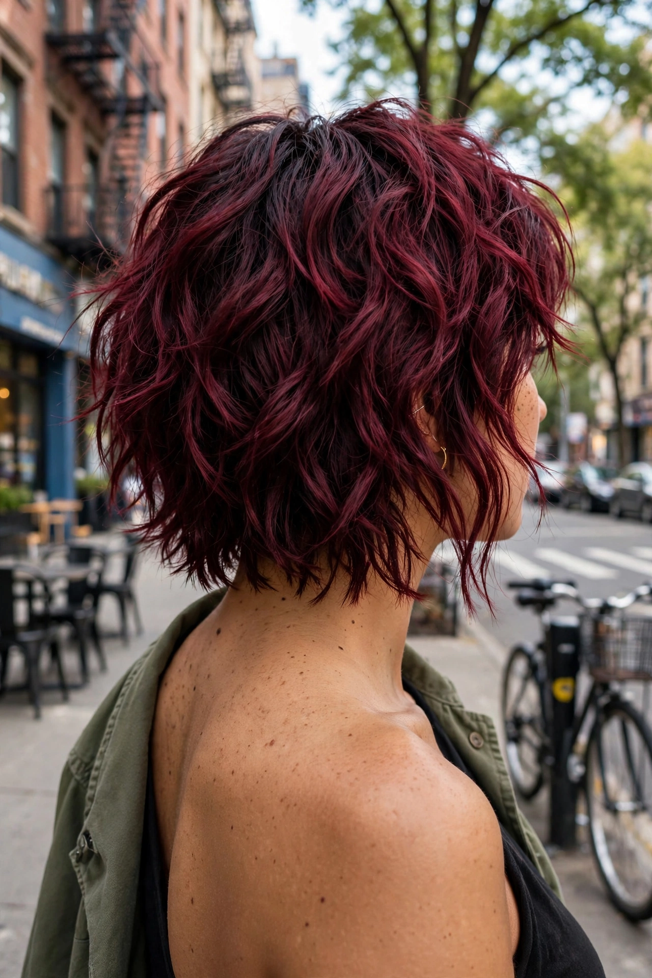Wavy curly wolf cut idea